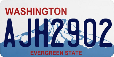 WA license plate AJH2902