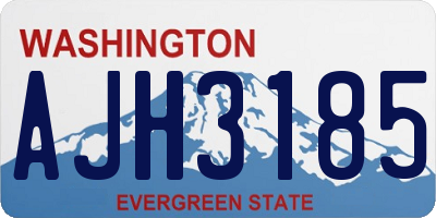 WA license plate AJH3185