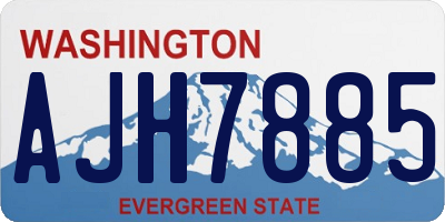 WA license plate AJH7885