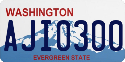 WA license plate AJI0300