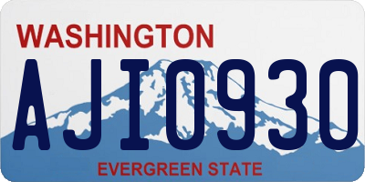 WA license plate AJI0930