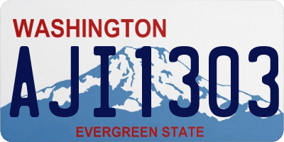 WA license plate AJI1303
