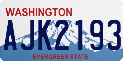 WA license plate AJK2193