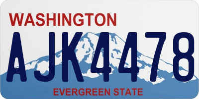 WA license plate AJK4478