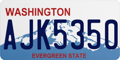 WA license plate AJK5350