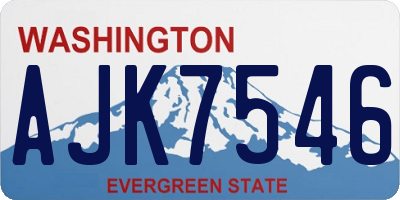 WA license plate AJK7546