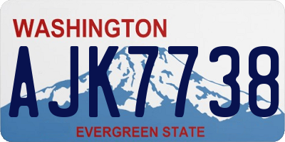 WA license plate AJK7738