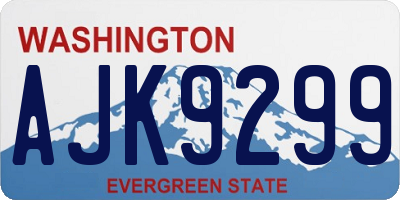 WA license plate AJK9299