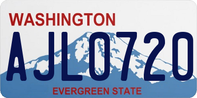 WA license plate AJL0720