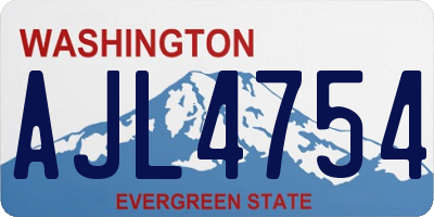 WA license plate AJL4754