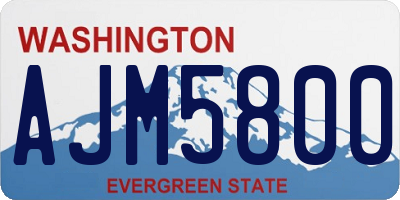 WA license plate AJM5800