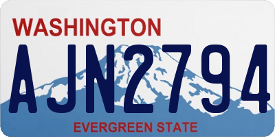WA license plate AJN2794