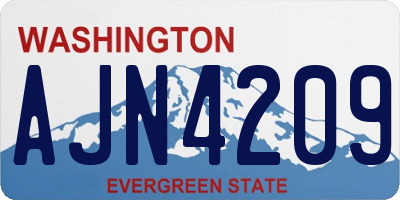 WA license plate AJN4209