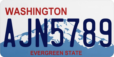 WA license plate AJN5789