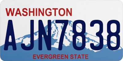 WA license plate AJN7838