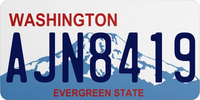 WA license plate AJN8419