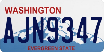 WA license plate AJN9347