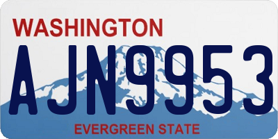 WA license plate AJN9953