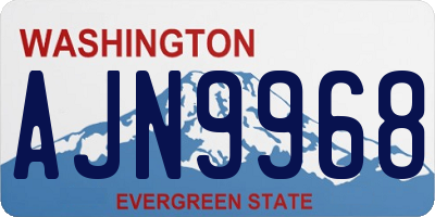 WA license plate AJN9968