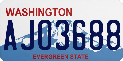 WA license plate AJO3688
