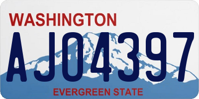 WA license plate AJO4397
