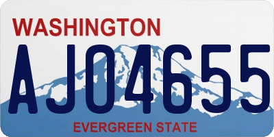 WA license plate AJO4655