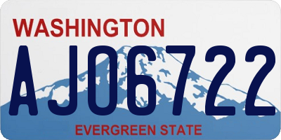 WA license plate AJO6722