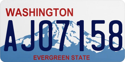 WA license plate AJO7158