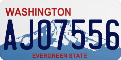 WA license plate AJO7556