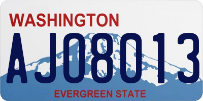 WA license plate AJO8013