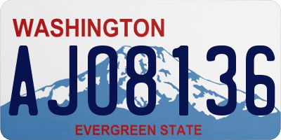 WA license plate AJO8136