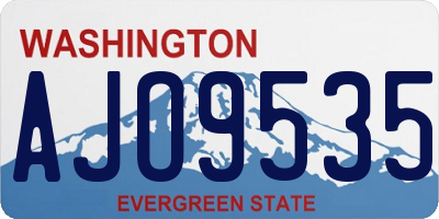 WA license plate AJO9535