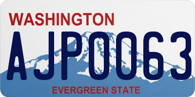 WA license plate AJP0063