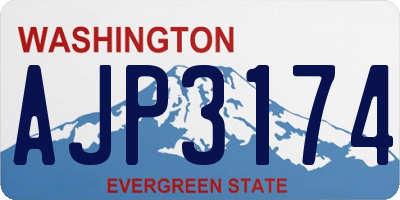 WA license plate AJP3174