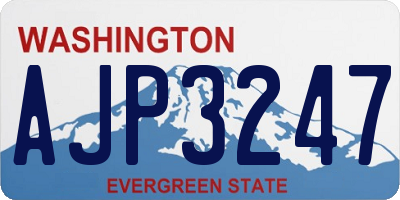 WA license plate AJP3247