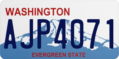 WA license plate AJP4071