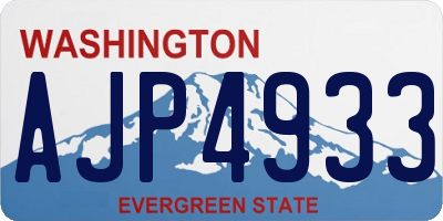 WA license plate AJP4933
