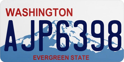 WA license plate AJP6398