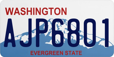 WA license plate AJP6801