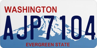 WA license plate AJP7104