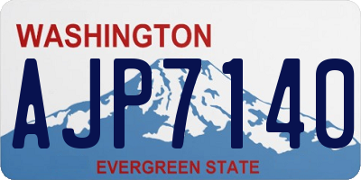 WA license plate AJP7140