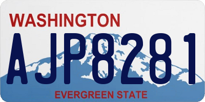 WA license plate AJP8281