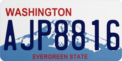 WA license plate AJP8816
