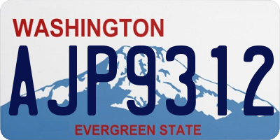 WA license plate AJP9312