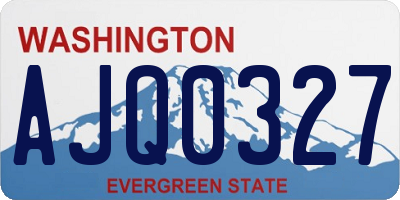 WA license plate AJQ0327
