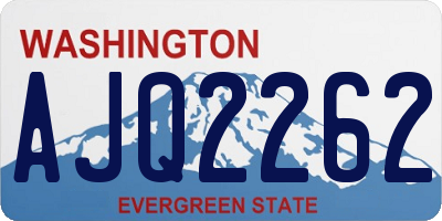 WA license plate AJQ2262