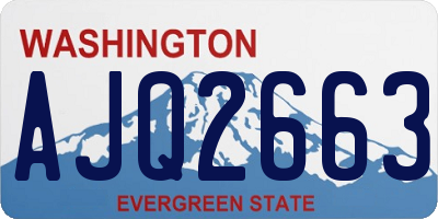 WA license plate AJQ2663
