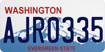 WA license plate AJR0335