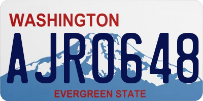 WA license plate AJR0648