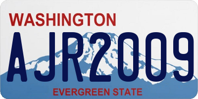 WA license plate AJR2009